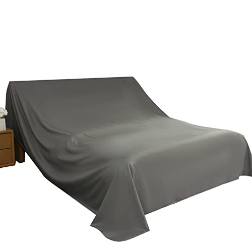 GEBIN Möbel Staubdichtes Tuch, Staubdichtes Tuch Möbel Staubschutz für TV Sofa Staubschutz für Wohnzimmer Dekoration (Dunkelgrau,2.4x3 m)