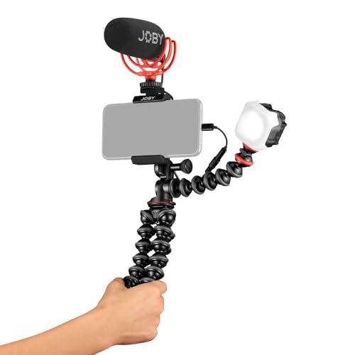 JOBY GorillaPod Advanced Mobile Vlogging Kit Universal Vlogging Kit Mobile Phone Creators Beamo LED Light Wavo Mikrofon GripTight Phone Clamp Dynamic Microphones Mini Microphone