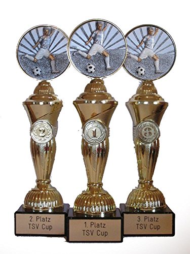 RaRu Fussball-Pokale Spieler (3er-Serie) mit Wunschgravur