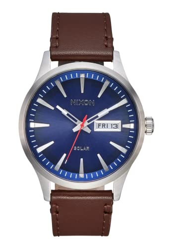 Nixon Unisex Analog Japanisches Quarzwerk Uhr mit Leder Armband A1347-5091-00