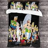 Lawenp Asterix und Obelix 100% Polyester 3-teilige Bettwäsche-Sets, Heimtextilien Schlafzimmer Dekoration 86 'X70'