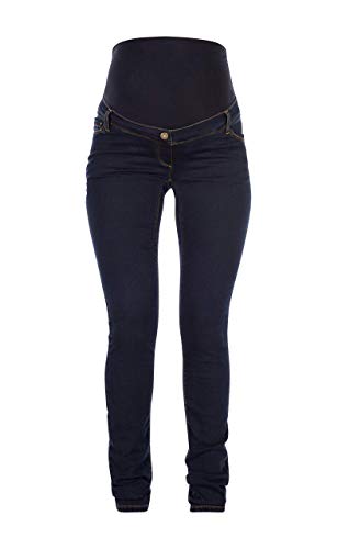 Love2wait Damen Jeans Sophia Plus Umstandsjeans, Blau (Dark Wash 022), W42/L34 (Herstellergröße: 42)