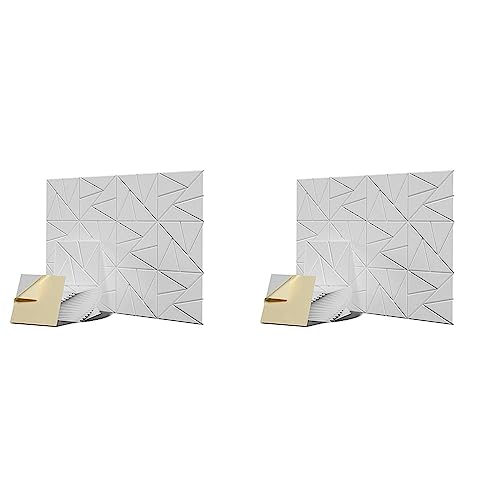 liovitor Akustikpaneele mit selbstklebend, 12 x 30,5 x 1,1 cm, schalldichte Schaumstoffplatten, hohe Dichte, Weiß, 24 Stück