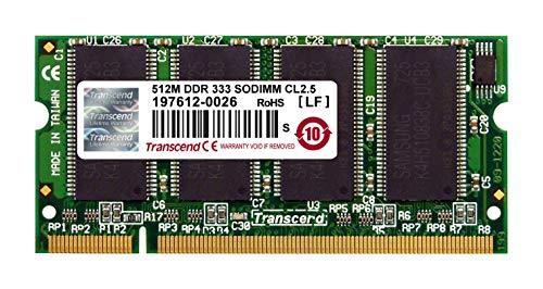 Transcend 512MB Module - Mitac Notebooks - MiTAC 8050 / 8089P - MiTAC 8375X - MiTAC 8399 - MiTAC GETAC A770 - Joybook R22/R22E - A5000E (A5E,A5Eb,A5Ec) series Notebook Arbeitsspeicher