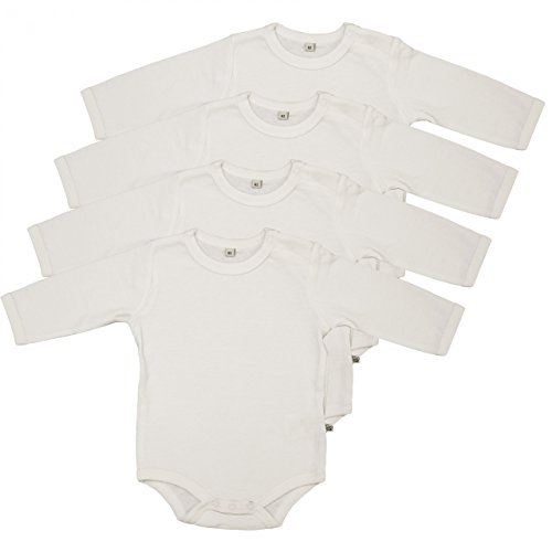 Pippi 4er Pack Baby Unisex Body, Langarm, Alter 0-1 Monate, Größe: 50, Farbe: Weiß, 3819