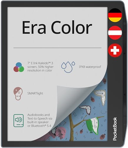 PocketBook e-Book Reader 'Era Color' (deutsche Version) 32 GB Speicher, 17.8 cm (7 Zoll) E-Ink Kaleida 3 Farb-Touchscreen, SMARTlight Hintergrundbeleuchtung, Wi-Fi, Bluetooth Stormy Sea