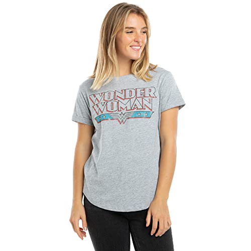 DC Comics Damen Wonder Woman Retro T-Shirt, Grau (Sport Grey SPO), 40 (Herstellergröße: Large)
