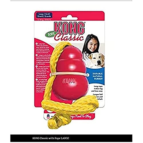 KONG Classic Ball mit Seil,, 1 Stück (1er Pack)