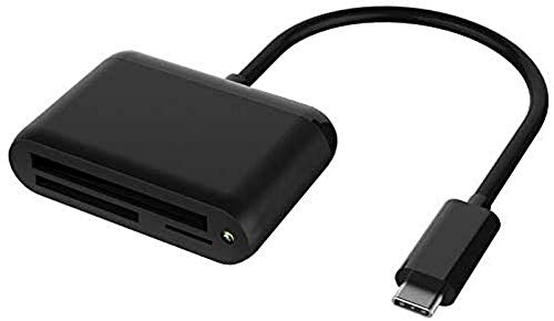 PremiumCord Adapter USB 3.1 Typ C auf Kartenleser CFast2.0 + SD 3.0 + Micro SD 3.0, Farbe schwarz, Kabellänge 20cm