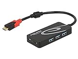 DeLock Externer USB 3.1 Gen 1 Hub USB Type-C > 3 x USB Typ-A + 2 Slot SD Card Reader schwarz