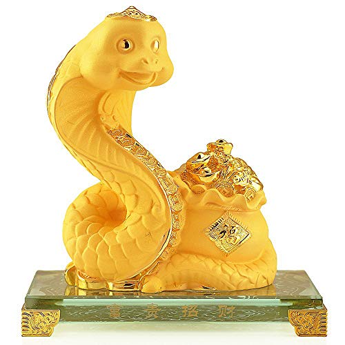 Benfa Chinesisches Zodiac Zwölf Tiere 2019 Neujahr Golden Resin Collecable Figurines Car oder Table Decor Statue,Snake