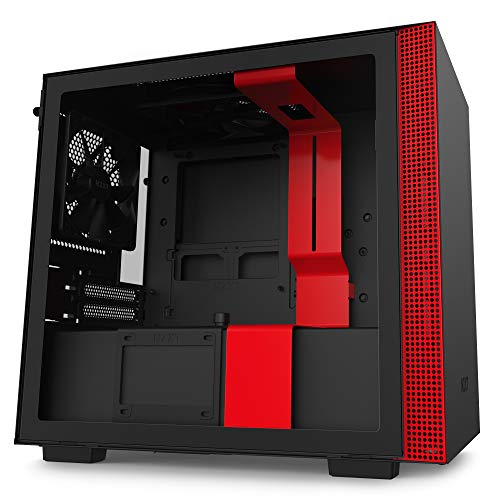 NZXT H210 - Mini-ITX-Gehäuse für Gaming-PCs - Front USB-C Port - Tempered Glass-Seitenfenster - managementsystem - Für Wasserkühlung nutzbar - Schwarz/Rot