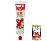 12x Mutti Doppio Concentrato di Pomodoro, Doppeltes Tomatenkonzentrat,100% Italienische Tomate,130g Tube + Italian Gourmet Polpa di Pomodoro 400g Dose