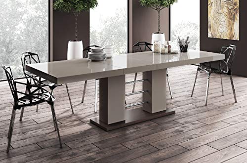 Design Esstisch Tisch HE-111 Cappuccino - Nussbaum Hochglanz ausziehbar 160 bis 260 cm