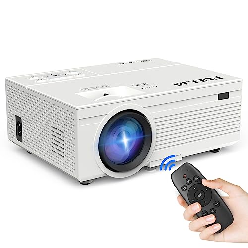 Mini Tragbarer Projektor 1080P Heimkino Videoprojektor - Full HD 8500 Lumen LED Filmprojektor Kompatibel mit HDMI, PS4, VGA, USB, TF, AV, Laptop, Smartphone, Kleiner Außenprojektor