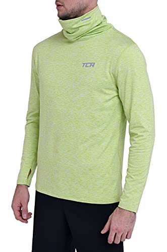 TCA Warm-up Herren Thermo-Laufshirt mit Rollkragen - Langarm - Lime Punch (Grün), XL