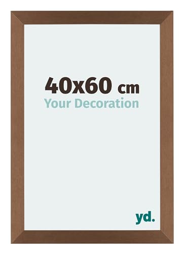 yd. Your Decoration - Bilderrahmen 40x60 cm - Bilderrahmen aus MDF mit Acrylglas - Antireflex - Ausgezeichneter Qualität - Kupfer Dekor - Mura