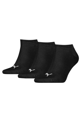 Puma 12 Paar Sneaker Invisible Socken Gr. 35-49 Unisex für Damen Herren Füßlinge, Farbe:200 - black, Socken & Strümpfe:47-49