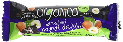 Organica Hazelnut Nougat Dark Organic Chocolate 40 g (Pack of 12)