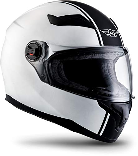 MOTO Helmets® X86 „Racing Matt White“ · Integral-Helm · Full-Face Motorrad-Helm Roller-Helm Cruiser · ECE Visier Schnellverschluss Tasche XS (53-54cm)