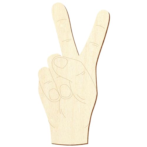 Holz Handzeichen Symbol Peace Victory - 3-50 cm Deko Basteln, Pack mit:1 Stück, Höhe:40cm hoch