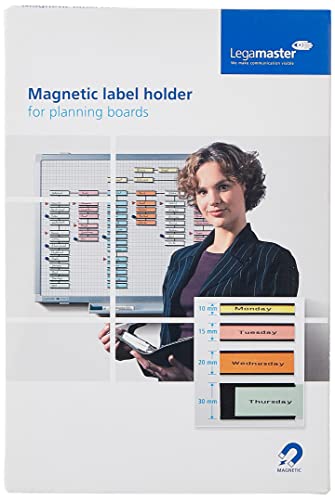 Legamaster 7-450200 Magnetische Etikettenträger für Whiteboards, 63 Stück, 15 x 60 mm, schwarz