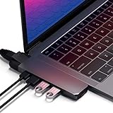 SATECHI Type-C Pro Hub Adapter mit Ethernet – 4K HDMI, USB-C PD, Gigabit Ethernet, USB 3.0, Micro SD-Kartensteckplatz – Für M2/M1 MacBook Pro/Air (Space Grau)