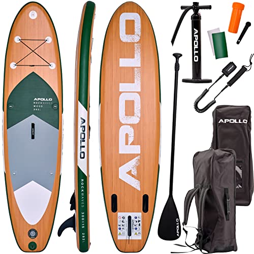 Apollo iSUP Board Komplett-Set | Aufblasbares Stand Up Paddle Board | inkl. Paddel, Pumpe | Stand Up Paddling für Anfänger und Profis | 10’8, 12’