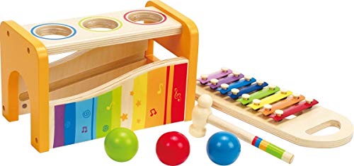 HAPE Kleine Xylophon Kombination Erleuchtung Holzkinderspielzeug Babyspielzeug Intelligenz Oktave