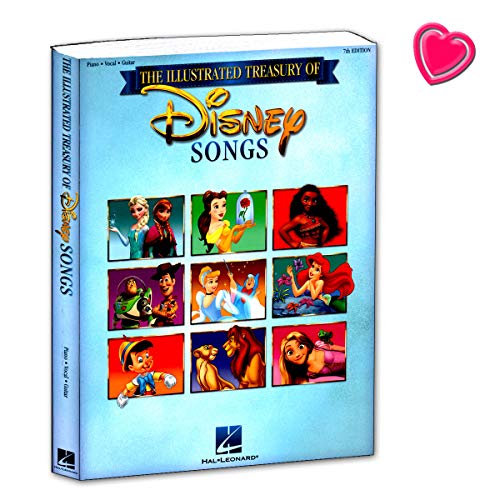 The Illustrated Treasury of Disney Songs (7th Ed.) - Songbook mit bunter herzförmiger Notenklammer - HL00256650 9781540015303