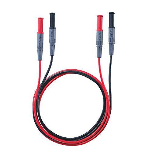 testo 0590 0013 Sicherheits-Messleitungs-Set [Stecker 4 mm - Stecker 4 mm] 1 m Schwarz/Rot