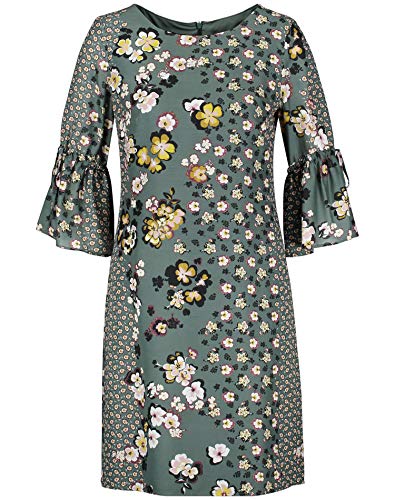 TAIFUN Damen 280007-17504 Kleid, Mehrfarbig (Evergreen Druck 5000), 36