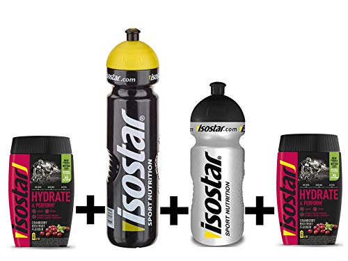Isostar Hydrate & Perform 2x400 g isotonisches Elektrolytgetränk + 1000 ml Flasche + 500 ml Flasche - Elektrolytlösung zur Unterstützung der sportlichen Leistungsfähigkeit