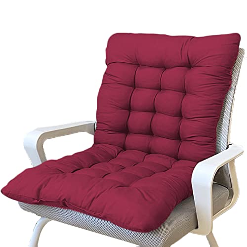 DG Catiee Weiches Sitzkissen mit niedriger Rückenlehne mit Befestigungsbändern, Liegestuhl-Sitzkissen mit Rückenlehne, Rückenkissen, Sitzkissen für Zuhause und Büro (80 x 40 cm, rot)