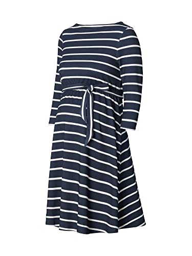 ESPRIT Maternity Damen jurk 3/4 mouw streep Kleid, Dark Blue - 405, 44 EU