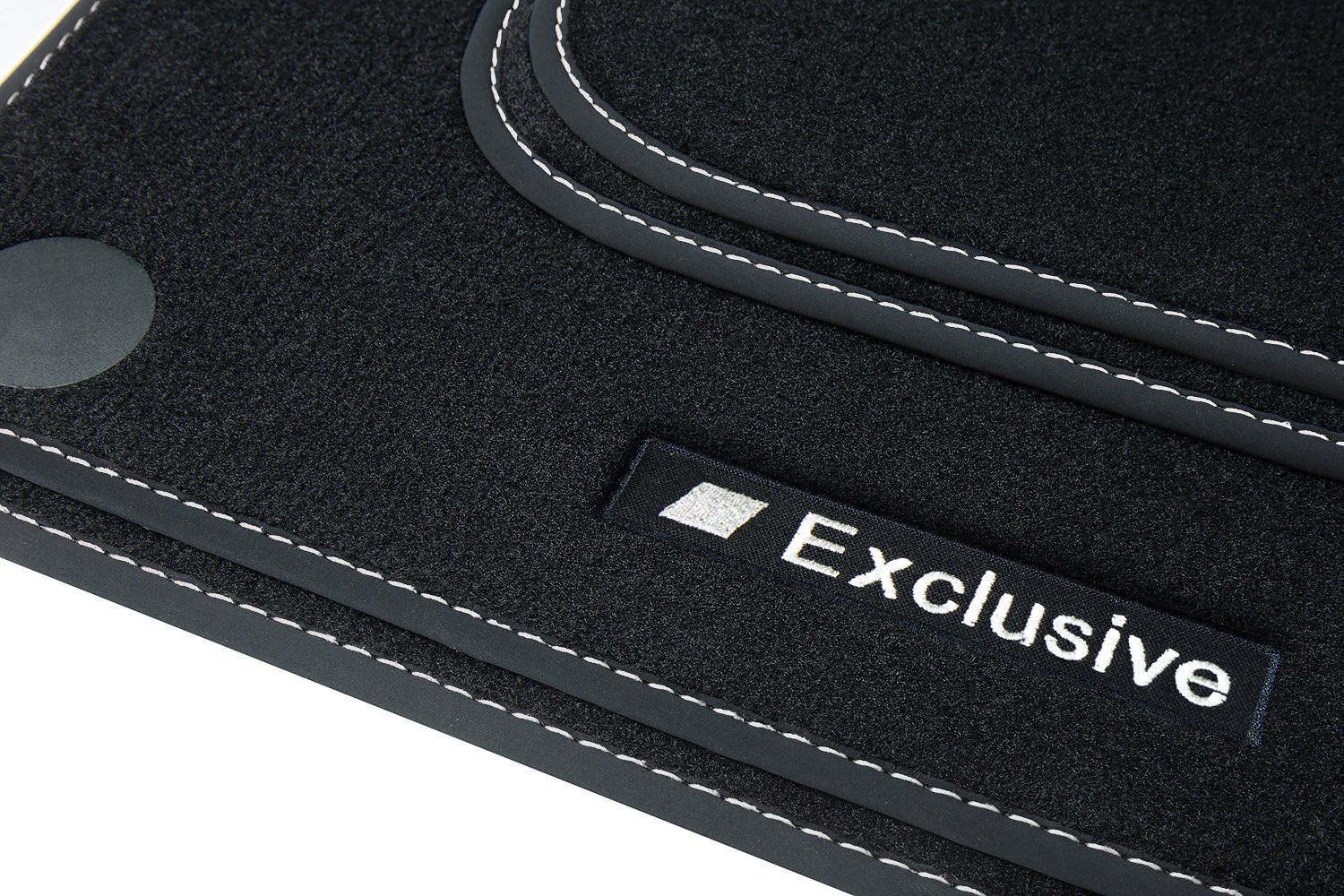 teileplus24 BAX-058 Exclusive Sport Fußmatten kompatibel mit Mercedes GLC Coupé C253 2015-, Naht:Silber