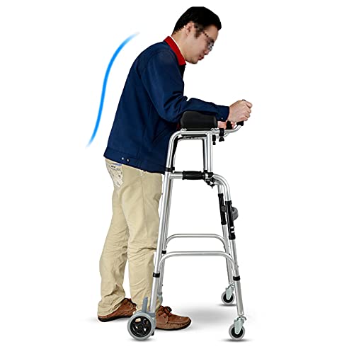 Gehhilfe für Senioren Leichte, aufrechte Gehhilfe aus Aluminium/faltbare Gehhilfen/großer medizinischer Rollator, für ältere Menschen, Erwachsene und Behinderte, Belastung 150 kg