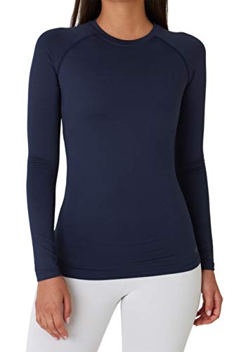 TCA SuperThermal Laufshirt Damen Langarm - Funktionsshirt Baselayer - Navy Eclipse (Blau), XL