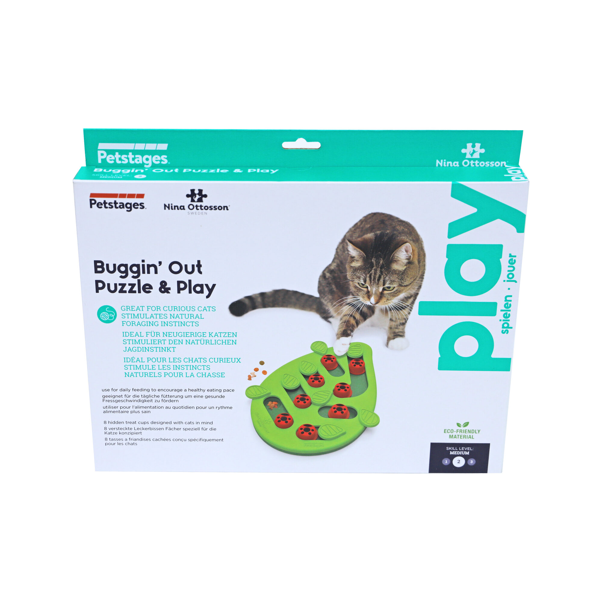 Nina Ottosson von Petstages Rainy Day Puzzle & Play - Interaktives Intelligenz-/Snackspielzeug für Katzen