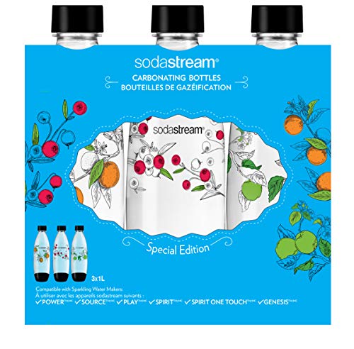 SodaStream 3er-Pack Kunststoff-Flaschen, groß 26,5 x 9 x 26 cm ,Model Sortiert