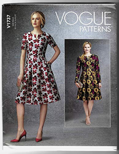 Vogue Misses Dress Patterns V1737E5 Damenkleid, weiß, E5 (14-16-18-20-22)