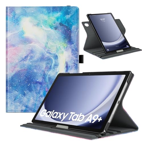 TiMOVO Drehbar Hülle Kompatibel mit Samsung Galaxy Tab A9+ Plus 11 Zoll 2023, 90 Grad Drehbar Ständer Hülle, Auto Schlaf/Aufwach Schutzhülle für Galaxy Tab A9+ Plus Tablet SM-X210/X216/X218,Sternwolke