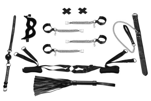 Lux Fetish Domination Bedspreader Set, Schwarz