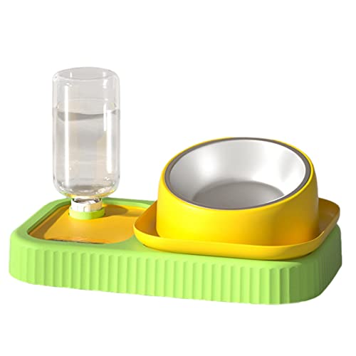 PERTID Katzenschüsseln – abnehmbare Doppelschüsseln für Hunde, geneigter Hundenapf aus Edelstahl, Futter- und Wasserschüsseln für Haustiere, Cipliko