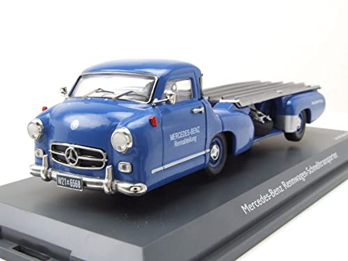 Schuco kompatibel mit Mercedes Renntransporter Blaues Wunder blau Modellauto 1:43
