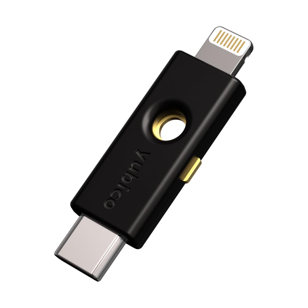 Yubico - YubiKey 5Ci - Sicherheitsschlüssel für Zwei-Faktor-Authentifizierung auf Android/PC/iPhone, Dual-Anschlüsse für Lighting/USB-C