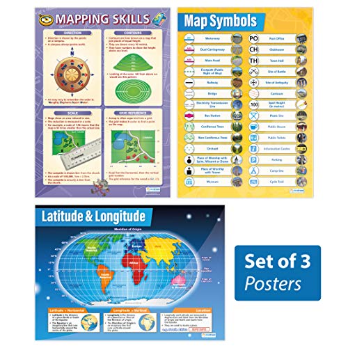 Daydream Education Geographie-Poster, laminiertes Glanzpapier, 850 mm x 594 mm (A1), Geographie-Poster für Klassenzimmer, Lehrtafeln