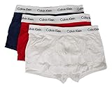 Calvin Klein Paket 3 Mann Boxer CK Artikel U2664G Hüftunterhose,Weiß, Rot, Blau,M