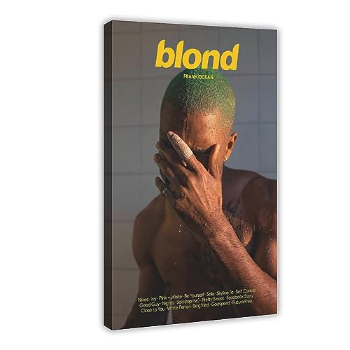 ppARK Blonde Album Cover Poster Rapper Leinwand Druck für Raumästhetik Frank Ocean Wandkunst Wohnzimmer Schlafzimmer Dekor 12x18 Zoll Rahmen
