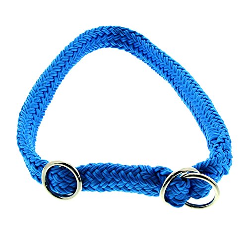 Dinoleine Hunde-Halsband/Stoppwürger, Größenverstellbar, Polyester, Größe: M/ 55 cm, Blau, 221111